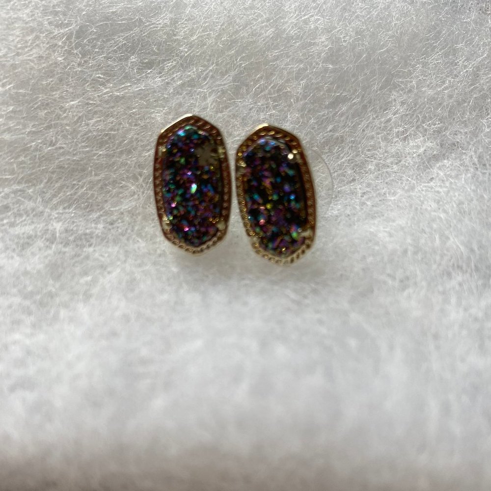 Kendra Scott EUC Fuschia Drusy Ellie Earrings